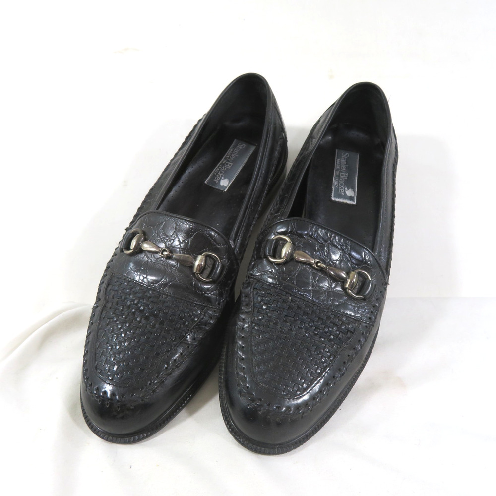 Stanley Blacker Made in Italy Black Loafers Sz 9.5 M